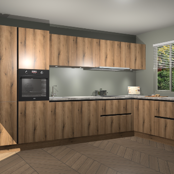 Goud Eiken greeploze keuken Petten 94677