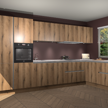 Goud Eiken greeploze keuken Petten 94680