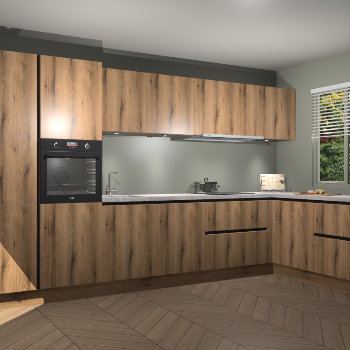 Goud Eiken greeploze keuken Petten 94683