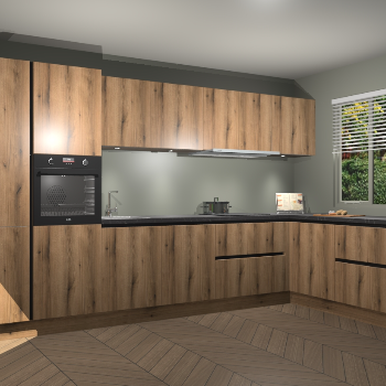 Goud Eiken greeploze keuken Petten 94689