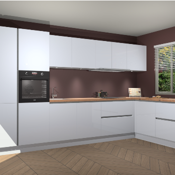 Sneeuwwitte Hoogglans greeploze keuken Petten 94148