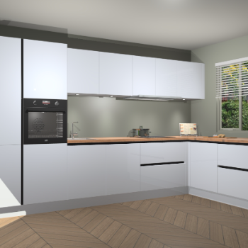 Sneeuwwitte Hoogglans greeploze keuken Petten 94151