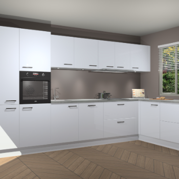 Sneeuwwitte Hoogglans keuken Petten 95113