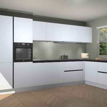 Sneeuwwitte Hoogglans greeploze keuken Petten 95120