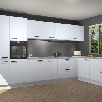 Sneeuwwitte Hoogglans keuken Petten 95124