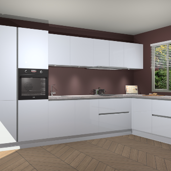 Sneeuwwitte Hoogglans greeploze keuken Petten 95129