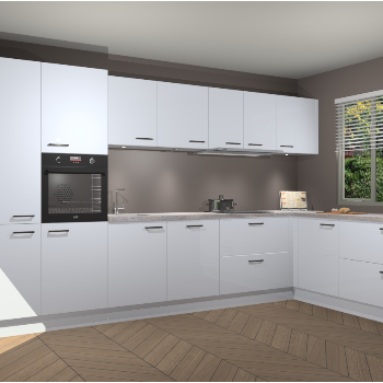 Sneeuwwitte Hoogglans keuken Petten 95131