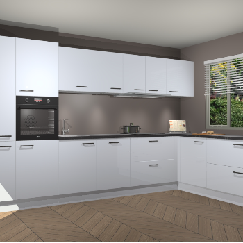 Sneeuwwitte Hoogglans keuken Petten 95137