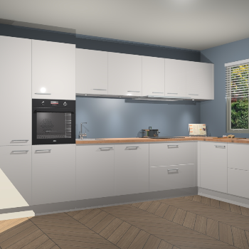 Zijdegrijze Hoogglans keuken Petten 94189