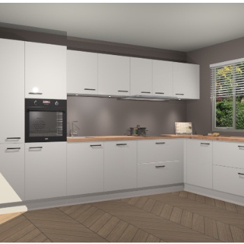 Zijdegrijze Hoogglans keuken Petten 94193