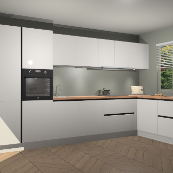 Zijdegrijze Hoogglans greeploze keuken Petten 94194