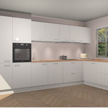 Zijdegrijze Hoogglans keuken Petten 94190