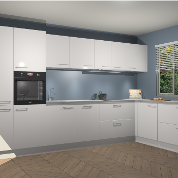 Zijdegrijze Hoogglans keuken Petten 95139