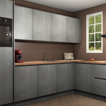 Beton Parelgrijs greeploze keuken Paramaribo 96101