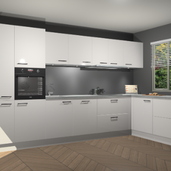 Zijdegrijze Hoogglans keuken Petten 95142