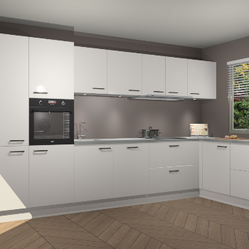 Zijdegrijze Hoogglans keuken Petten 95143