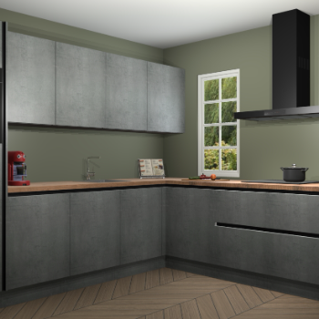 Beton Parelgrijs greeploze keuken Paramaribo 96104