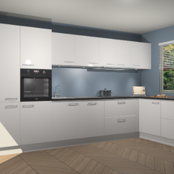 Zijdegrijze Hoogglans keuken Petten 95826