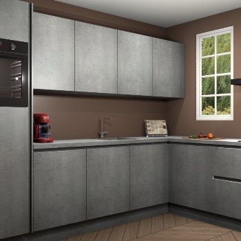 Beton Parelgrijs greeploze keuken Paramaribo 96107