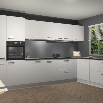 Zijdegrijze Hoogglans keuken Petten 95148
