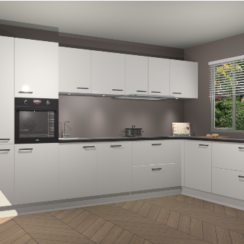 Zijdegrijze Hoogglans keuken Petten 95149