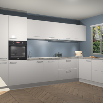 Zijdegrijze Hoogglans keuken Petten 95827