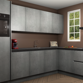 Beton Parelgrijs greeploze keuken Paramaribo 96113