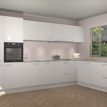 Zijdegrijze Hoogglans keuken Petten 95152