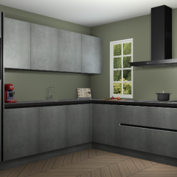 Beton Parelgrijs greeploze keuken Paramaribo 96116