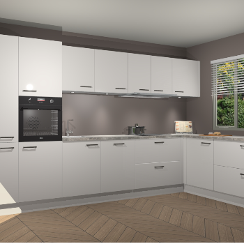 Zijdegrijze Hoogglans keuken Petten 95155