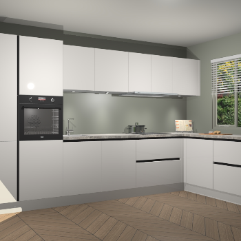 Zijdegrijze Hoogglans greeploze keuken Petten 95156