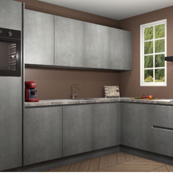 Beton Parelgrijs greeploze keuken Paramaribo 96119