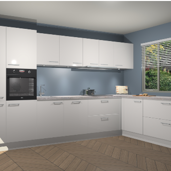 Zijdegrijze Hoogglans keuken Petten 95828