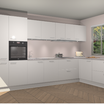 Zijdegrijze Hoogglans keuken Petten 95158