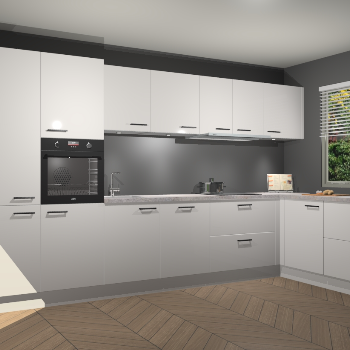 Zijdegrijze Hoogglans keuken Petten 95160