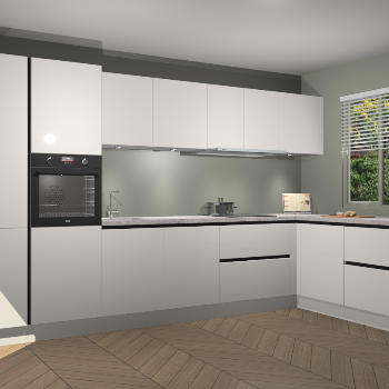 Zijdegrijze Hoogglans greeploze keuken Petten 95163