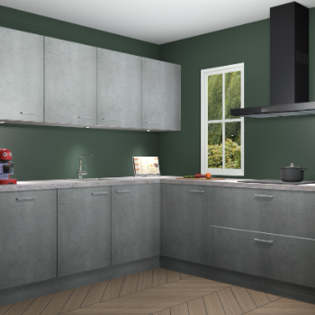 Beton Parelgrijs greeploze keuken Paramaribo 96125