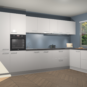 Zijdegrijze Hoogglans keuken Petten 95829
