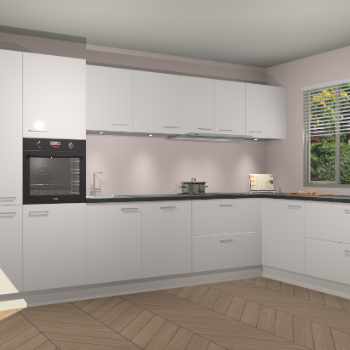 Zijdegrijze Hoogglans keuken Petten 95168