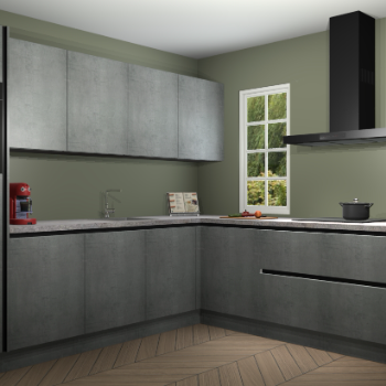 Beton Parelgrijs greeploze keuken Paramaribo 96128