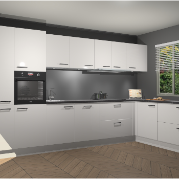 Zijdegrijze Hoogglans keuken Petten 95172