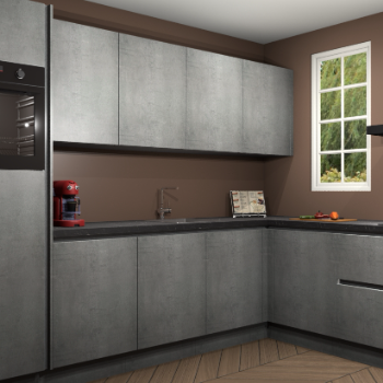 Beton Parelgrijs greeploze keuken Paramaribo 96131