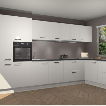 Zijdegrijze Hoogglans keuken Petten 95173