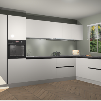 Zijdegrijze Hoogglans greeploze keuken Petten 95174
