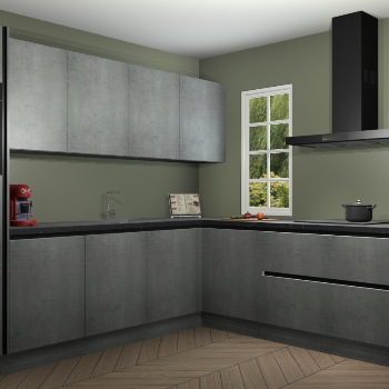 Beton Parelgrijs greeploze keuken Paramaribo 96134