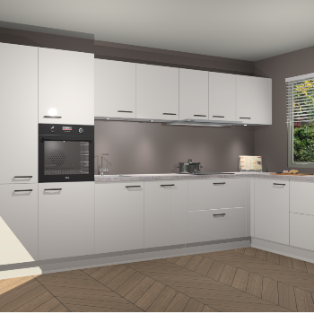 Zijdegrijze Hoogglans keuken Petten 95161