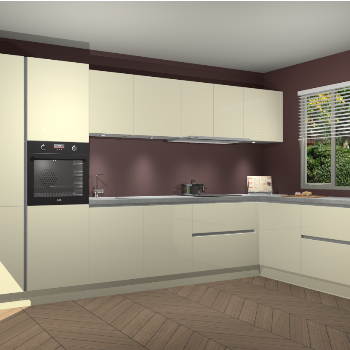 Magnolia Hoogglans greeploze keuken Petten 95177