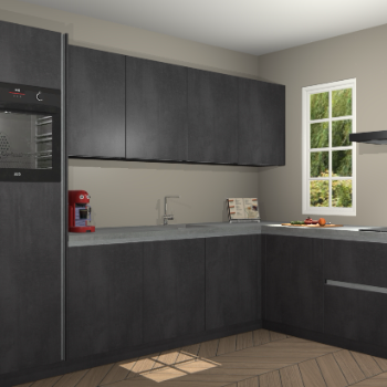 Beton zwarte greeploze keuken Paramaribo 96267