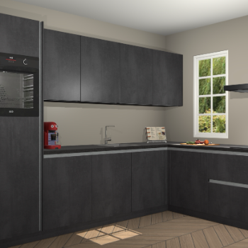 Beton zwarte greeploze keuken Paramaribo 96273