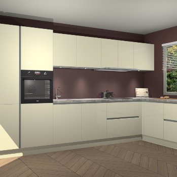 Magnolia Hoogglans greeploze keuken Petten 95601